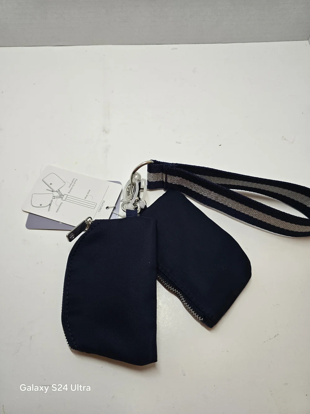 EssentialGaiam Essentials Duo Wristlet + 2 Small Blue Gray Coin Purses - Navy